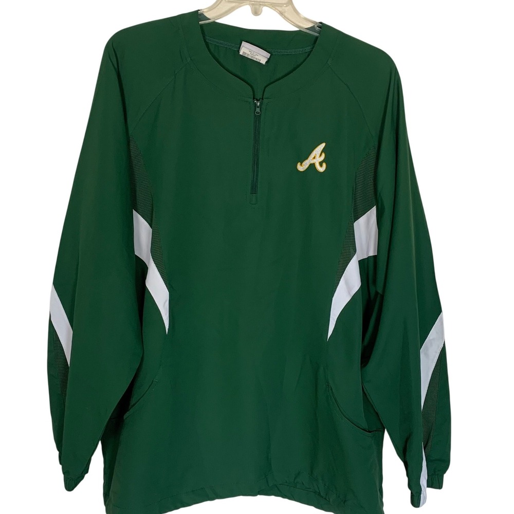 Oakland Athletics A's Teamwork Athletic Apparel Pullover‎ Jacket Mens XL Green